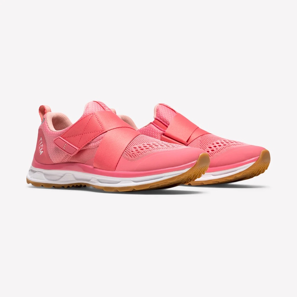 Women's TIEM Pink/Coral Cycling Sneakers with SPD Cleats